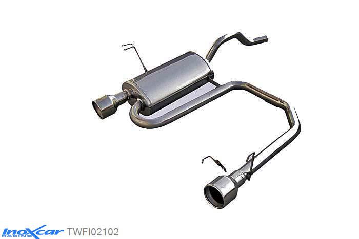 IX TWFI02102, Fiat Punto II (188) 1.2 16V SPORTING (80PK) 1999-2003 Diameter 42mm, Inoxcar Rear Rear silencerencer left / right 1X102mm Stainless steel, With E.E.C. homologation