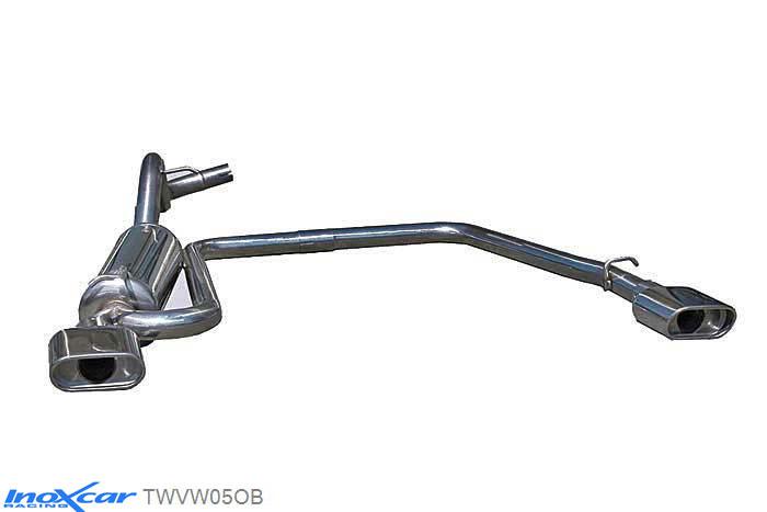 IX TWVW05OB, VW Golf IV 1.6 8V (101PK) 1997-2003 Diameter 45mm, Inoxcar Rear Rear silencerencer left / right 1XFlat Oval Stainless steel, With E.E.C. homologation