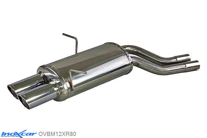 IX OVBM12XR80, BMW 3 serie (E46) 320Ci (170PK) 1998-, Inoxcar Rear silencer 2X80mm X-RACE Stainless steel, With E.E.C. homologation