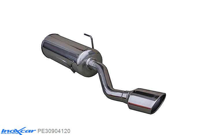 IX PE30904120, Peugeot 309 1.9 GTI 8V (128PK) 1986-1992, Inoxcar Rear silencer 1X120X80mm Stainless steel, With E.E.C. homologation