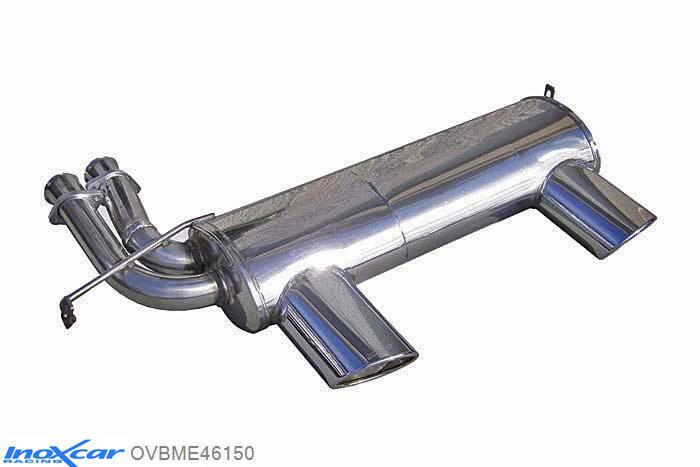 IX OVBME46150, BMW M3 (E46) 3.2 M3 Coupe 6m (343PK) 2001-, Inoxcar Rear silencer 1X150X105 OBLIQUO Left and Right Stainless steel, Without E.E.C. homologation
