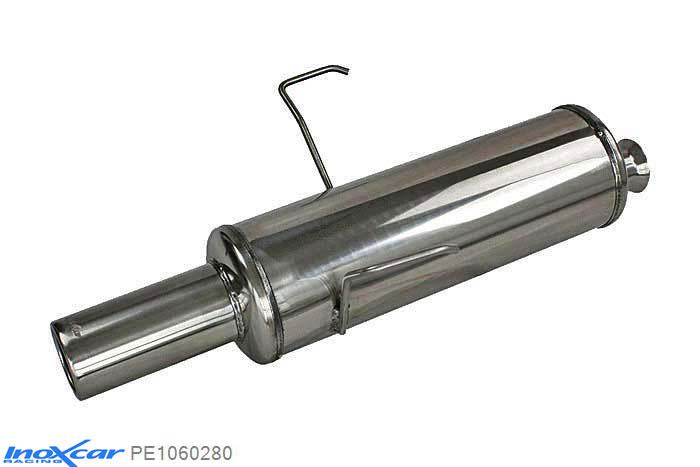 IX PE1060280, Peugeot 106 1.3 RALLYE -1996, Inoxcar Rear silencer 1X80mm Stainless steel, With E.E.C. homologation