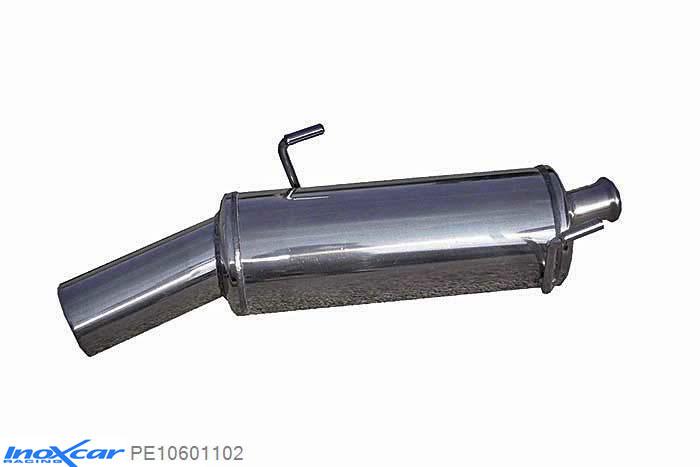 IX PE10601102, Peugeot 106 1.1 -1996, Inoxcar Rear silencer 1X102mm Stainless steel, With E.E.C. homologation