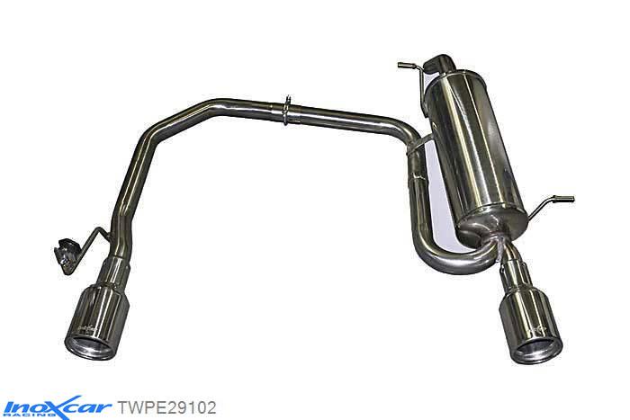IX TWPE29102, Peugeot 208 1.6 16V TURBO GTI 30TH (208PK), 2015- , Diameter 55mm, Inoxcar Rear Rear silencerencer left / right 1X102mm Stainless steel, With E.E.C. homologation