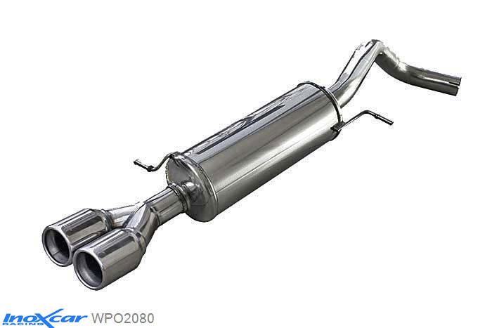 IX WPO2080, VW Polo VI (6R) WRC 2.0 TSI (220PK) 2013-  , diameter 63,5mm, Inoxcar Rear silencer 2X80mm Stainless steel, Without E.E.C. homologation