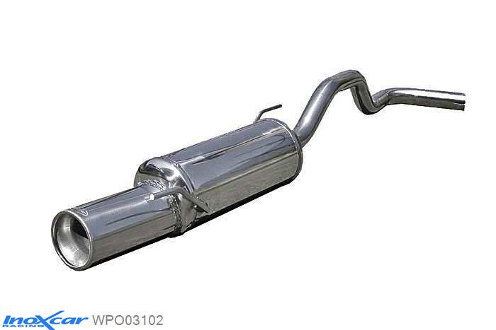 IX WPO03102, VW Polo V (9N) 1.4 16V (101PK) 1999-2001 Diameter 50mm, Inoxcar Rear silencer 1X102mm Stainless steel, With E.E.C. homologation