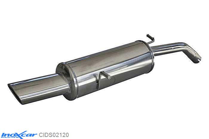 IX CIDS02120, Citroen DS3 1.6 TURBO RACING (207PK) 2011- Diameter 55mm, Inoxcar Rear silencer 1X120X80mm Stainless steel, With E.E.C. homologation