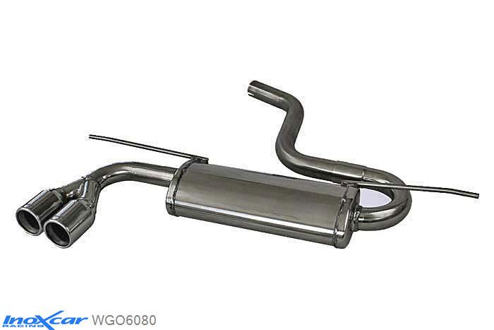 IX WGO6080, VW Golf VII 1.4 TSI (140-150PK) 2013-, Inoxcar Rear silencer 2X80mm Stainless steel, With E.E.C. homologation