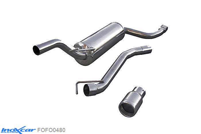 IX FOFO0480, Ford Focus I (DAW) 1.8 TDCi (100PK) 1999-2004 Diameter 55mm, Inoxcar Rear silencer 1X80mm Stainless steel, With E.E.C. homologation