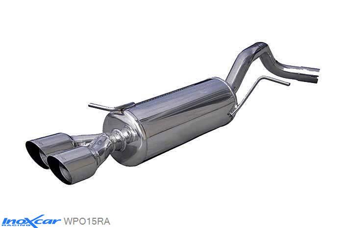 IX WPO15RA, VW Polo VI (6R) 1.4 16V GTI (180PK) 2010-  Diameter 55mm, Inoxcar Rear silencer 2X80mm RACING Stainless steel, With E.E.C. homologation