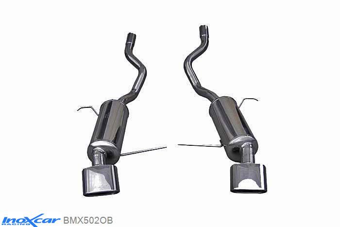 IX BMX502OB, BMW X5 (E53) 3.0D (218PK) 2001- Diameter 50mm, Inoxcar Rear silencer 1XFlat Oval Left and Right Stainless steel, With E.E.C. homologation
