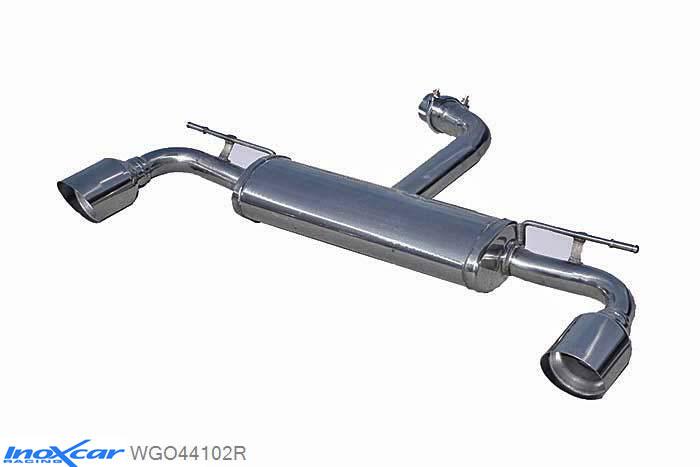 IX WGO44102R, VW Golf VII 2.0 GTI (220PK) 2013-, Inoxcar Rear silencer 1X102mm RACING Left and Right Stainless steel, With E.E.C. homologation