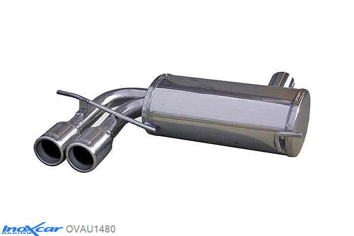 IX OVAU1480, Audi A3 (8P) SPORTBACK S3 2.0 TFSI (265PK) 2008- Diameter 65mm, Inoxcar Rear silencer 2X80mm Stainless steel, With E.E.C. homologation