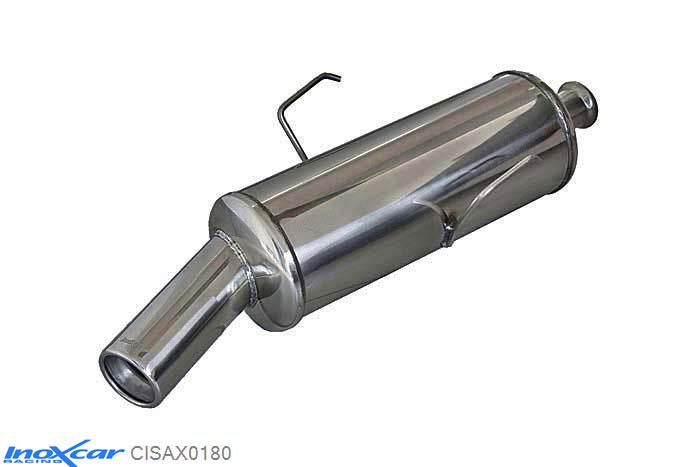 IX CISAX0180, Citroen Saxo 1.6 16V VTS (118PK) 1999-  , Diameter 50mm, Inoxcar Rear silencer 1X80mm Stainless steel, With E.E.C. homologation
