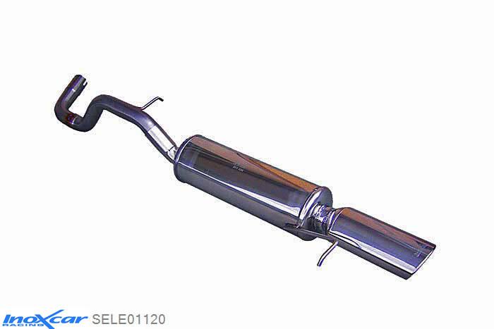 IX SELE01120, Seat Leon I (1M) 1.4 16V (75PK) 2000-, Inoxcar Rear silencer 1X120X80mm Stainless steel, With E.E.C. homologation