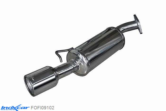 IX FOFI09102, Ford Fiesta III (GFJ) XR2i 16V (105PK) 1992-1995, Inoxcar Rear silencer 1X102mm Stainless steel, Without E.E.C. homologation