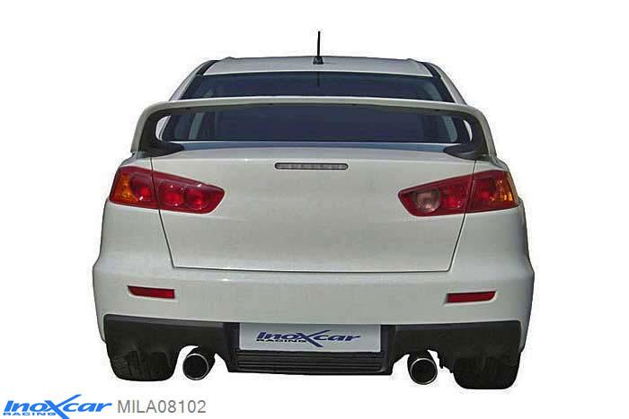 IX MILA08102, Mitsubishi Lancer EVO X EVO X 2.0 TURBO (295PK) 2009-, Inoxcar Rear silencer 1X102mm Left and Right Stainless steel, With E.E.C. homologation