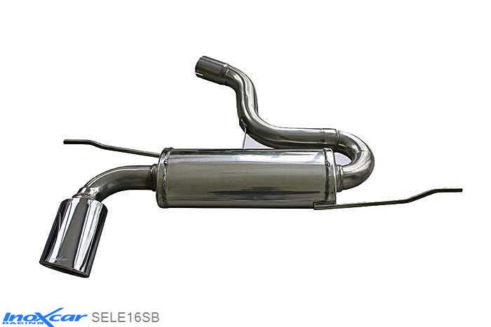 IX SELE16SB, Seat Leon II (1P) 2.0 TSI CUPRA (240PK) 2006- Diameter 65mm, Inoxcar Rear silencer 1X120X80mm OBLIQUO Stainless steel, With E.E.C. homologation