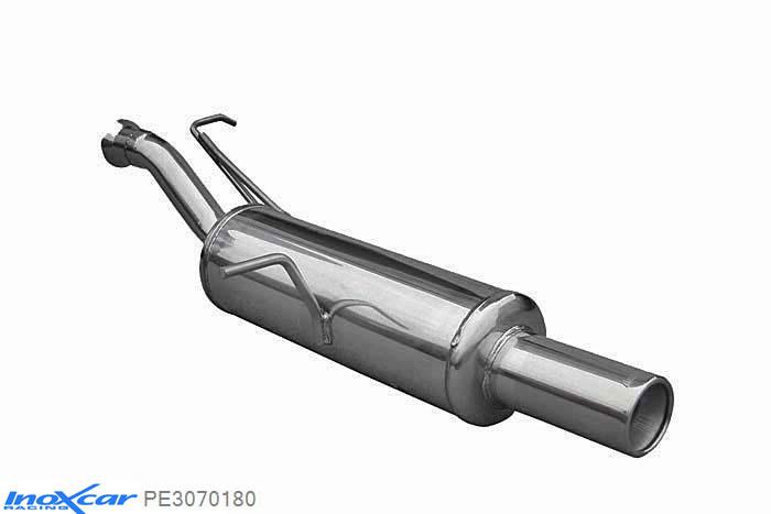 IX PE3070180, Peugeot 307 1.4 (75PK) 2001-, Inoxcar Rear silencer 1X80mm Stainless steel, With E.E.C. homologation