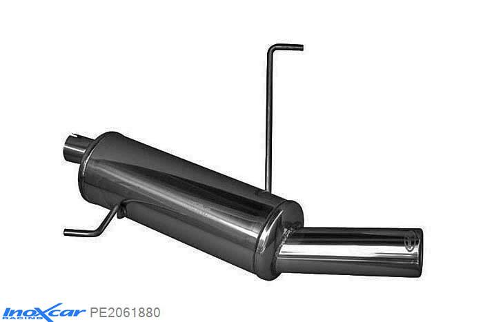 IX PE2061880, Peugeot 206 SW 2.0 16V (136PK) 2002-2004, Inoxcar Rear silencer 1X80mm Stainless steel, With E.E.C. homologation