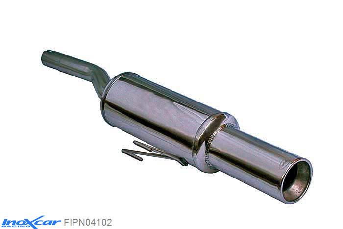 IX FIPN04102, Fiat Punto I (176) 90 1.2 (60PK) -1999, Inoxcar Rear silencer 1X102mm Stainless steel, With E.E.C. homologation