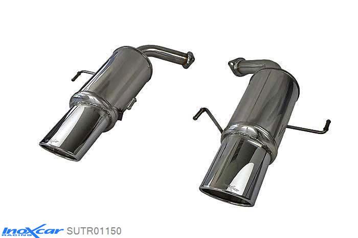 IX SUTR01150, Subaru Tribeca (WX) 3.0 V6 (180PK) 2006-2007, Inoxcar Rear silencer 1X150x105 OBLIQUO Left and Right Stainless steel, Without E.E.C. homologation