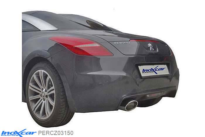 IX PERCZ03150, Peugeot RCZ (4J) 1.6 THP (200PK) 2010-, Inoxcar Rear silencer 1X150X105 OBLIQUO Stainless steel, With E.E.C. homologation