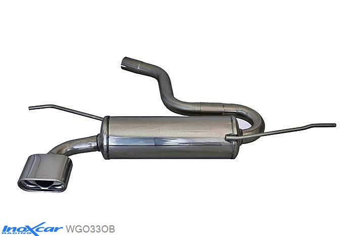IX WGO33OB, VW Golf V 1.6 (102PK) 2004-, Inoxcar Rear silencer 1XFlat Oval Stainless steel, With E.E.C. homologation