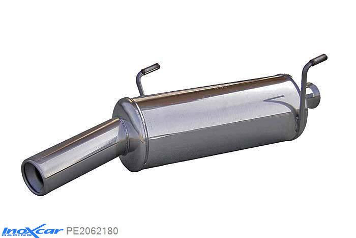 IX PE2062180, Peugeot 206 1.4 16V / 1.4 XS (90PK) 2001-2006, Inoxcar Rear silencer 1X80mm Stainless steel, With E.E.C. homologation