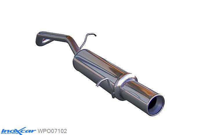 IX WPO07102, VW Polo V (9N) 1.4 TDI (75PK) 2001-, Inoxcar Rear silencer 1X102mm Stainless steel, With E.E.C. homologation