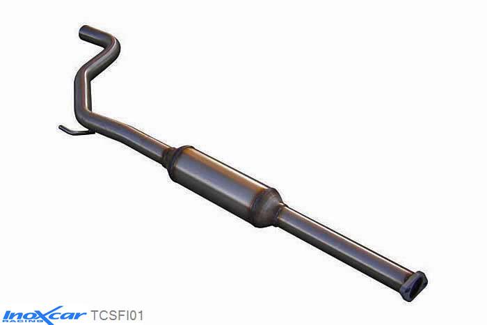 IX TCSFI01, Fiat Grande Punto (199) 1.4 TURBO T-JET (120PK) 2007- Diameter 50mm, Inoxcar Central pipe with silencer Stainless steel, With E.E.C. homologation