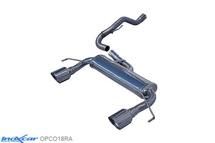 IX OPCO18RA, Opel Corsa D OPC 1.6T Nurburgring (210PK) 2012- Diameter 54mm,5, Inoxcar Rear silencer 1X102mm RACING Left and Right Stainless steel, With E.E.C. homologation