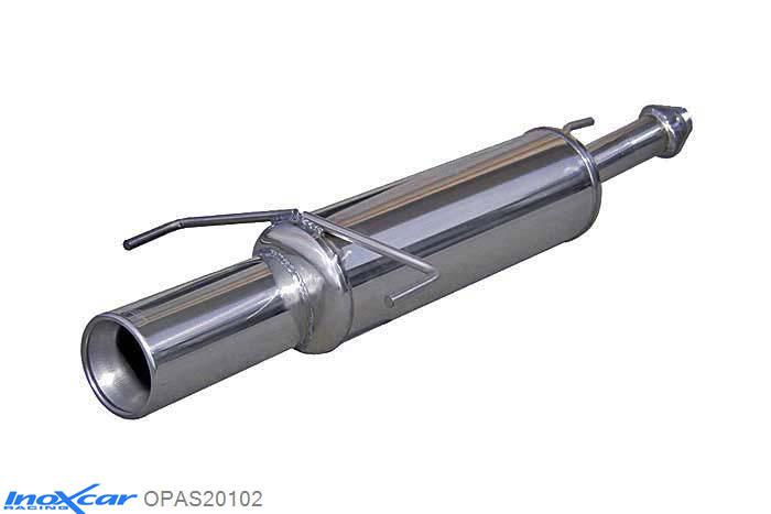 IX OPAS20102, Opel Astra G 1.8 16V (115PK) 1998-2004, Inoxcar Rear silencer 1X102mm Stainless steel, With E.E.C. homologation