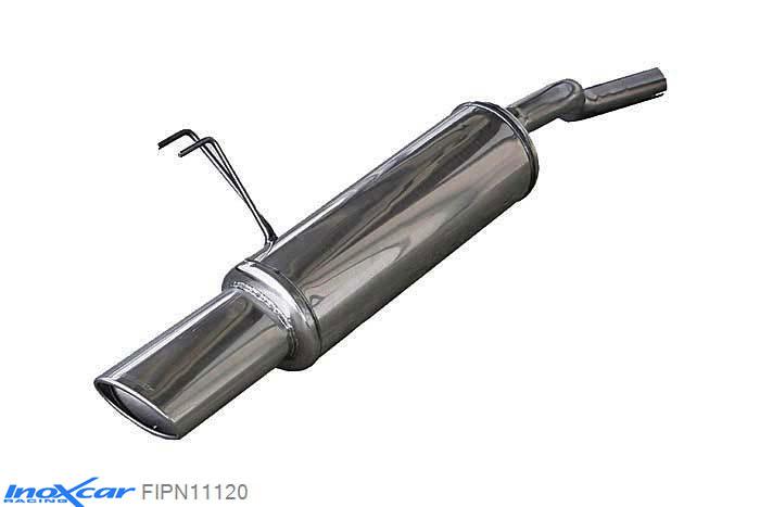IX FIPN11120, Fiat Punto II (188) 1.2 16V (80PK) 2003- Diameter 42mm, Inoxcar Rear silencer 1X120X80mm Stainless steel, With E.E.C. homologation