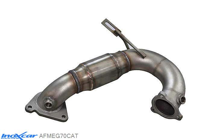 IX AFMEG70CAT, Renault Megane III (Z) 2.0 TURBO RS 250 (250PK) 2010- / 2.0 TURBO RS TROPHY (265PK) 2012-, Inoxcar Catalyst replacement pipe with metal cat (2componenti) Stainless steel, Without E.E.C. homologation