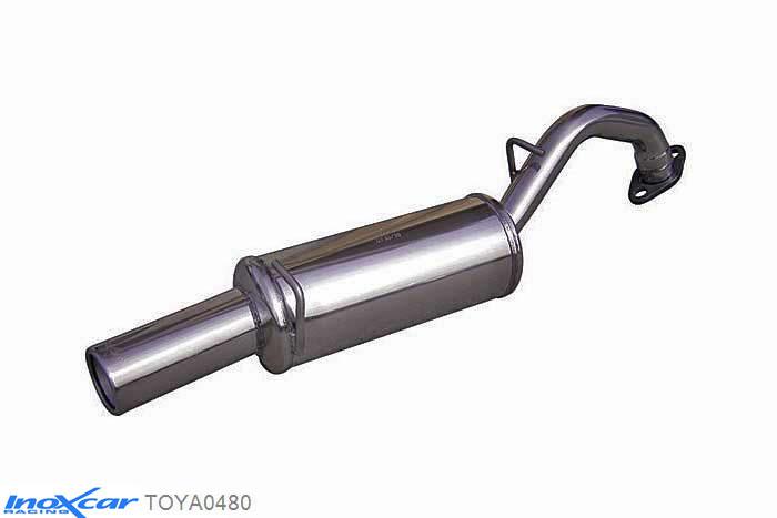 IX TOYA0480, Toyota Yaris (XP9) 1.8 TS (133PK) 2006-, Inoxcar Rear silencer 1X80mm Stainless steel, With E.E.C. homologation