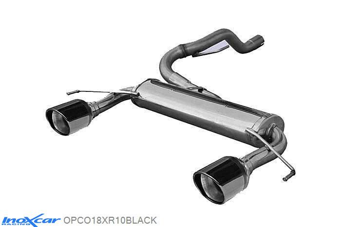 IX OPCO18XR10BLACK, Opel Corsa D OPC 1.6T Nurburgring (210PK) 2012- Diameter 54mm,5, Inoxcar Rear silencer 1X100 X-RACE Left and Right BLACK EDITION Stainless steel, With E.E.C. homologation