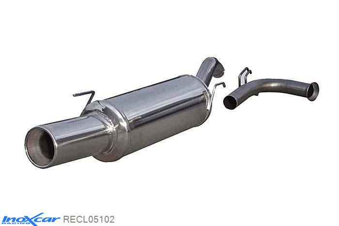 IX RECL05102, Renault Clio I (B/C57) 2.0 WILLIAMS (150PK) -1998, Inoxcar Rear silencer 1X102mm Stainless steel, With E.E.C. homologation