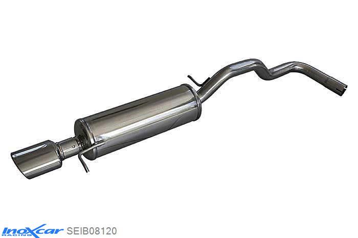 IX SEIB08120, Seat Ibiza II (6K) 2.0 16V GTI (150PK) 1997- Diameter 50mm, Inoxcar Rear silencer 1X120X80mm Stainless steel, With E.E.C. homologation