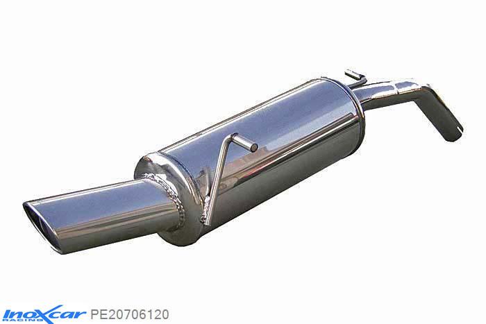 IX PE20706120, Peugeot 207 1.6 16V HDI (110PK) 2006-, Inoxcar Rear silencer 1X120X80mm Stainless steel, With E.E.C. homologation