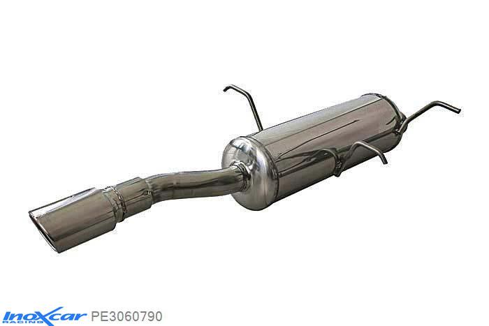 IX PE3060790, Peugeot 306 1.6 CABRIO (89PK) 1993-1997, Inoxcar Rear silencer 1X90X70mm Stainless steel, With E.E.C. homologation