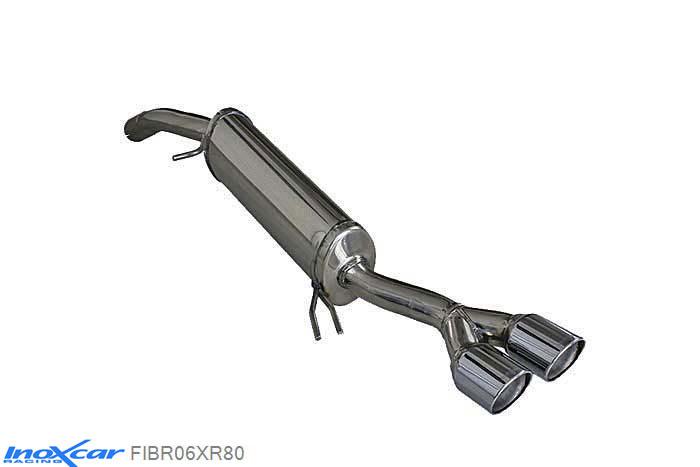 IX FIBR06XR80, Fiat Bravo II (198) 1.4 T-JET SPORT (150PK) 2007- Diameter 54mm, Inoxcar Rear silencer 2X80mm X-RACE Stainless steel, With E.E.C. homologation