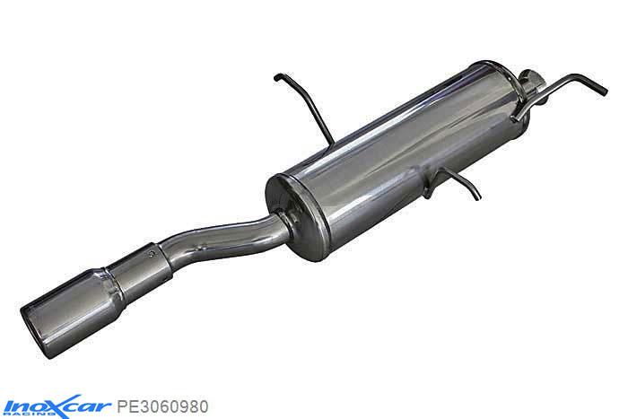 IX PE3060980, Peugeot 306 2.0 16V CABRIO (133PK) 1997-, Inoxcar Rear silencer 1X80mm Stainless steel, With E.E.C. homologation