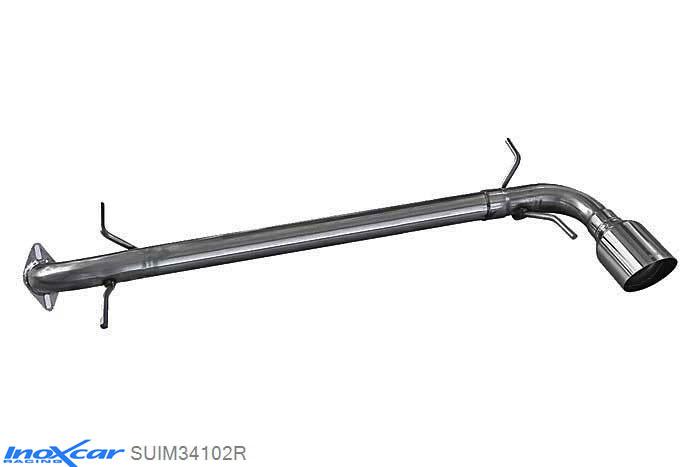 IX SUIM34102R, Subaru Impreza (G3) 2.0D BOXER DIESEL (150PK) 2009-  , Diameter 54mm, Inoxcar NO Rear silencer 1X102mm RACING Stainless steel, Without E.E.C. homologation