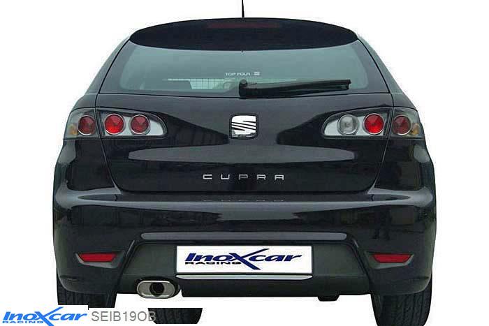 IX SEIB19OB, Seat Ibiza IV (6L) 1.9 TDI CUPRA (160PK) 2007-, Inoxcar Rear silencer 1XFlat Oval Stainless steel, With E.E.C. homologation