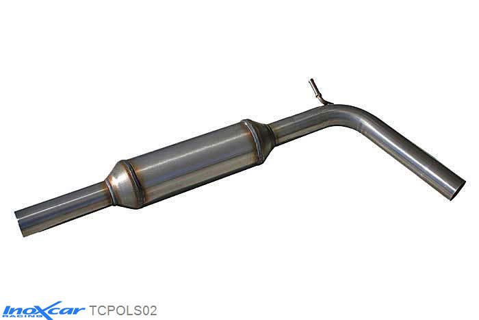 IX TCPOLS02, VW Polo VI (6R) 1.8 GTI (192PK) 2015-  , diameter 55mm, Inoxcar Central pipe with silencer Stainless steel, With E.E.C. homologation