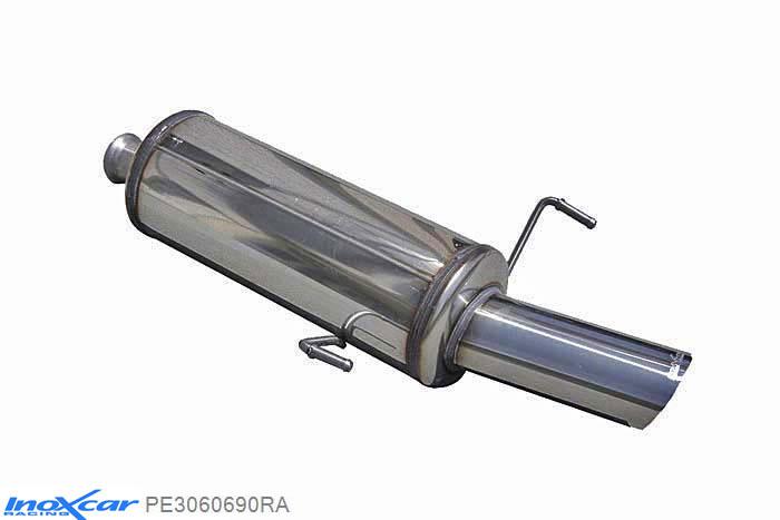 IX PE3060690RA, Peugeot 306 2.0 HDI (90PK) / 1.9 TD (90PK) 1997-, Inoxcar Rear silencer 1X90 RALLY Stainless steel, With E.E.C. homologation