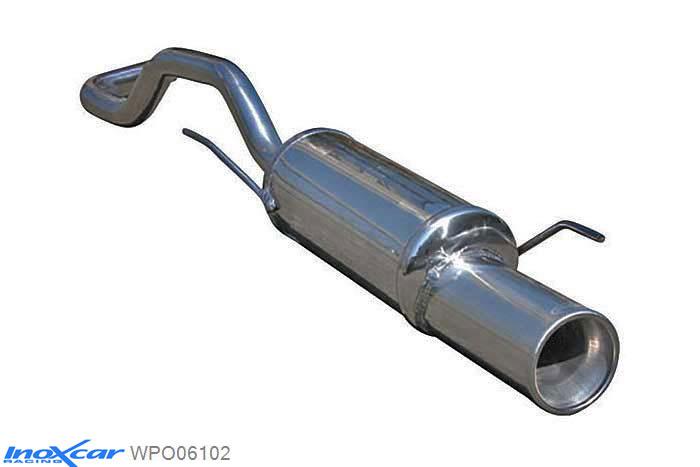 IX WPO06102, VW Polo V (9N) 1.6 GTI (125PK) '99-'01 Diameter 50mm, Inoxcar Rear silencer 1X102mm Stainless steel, With E.E.C. homologation