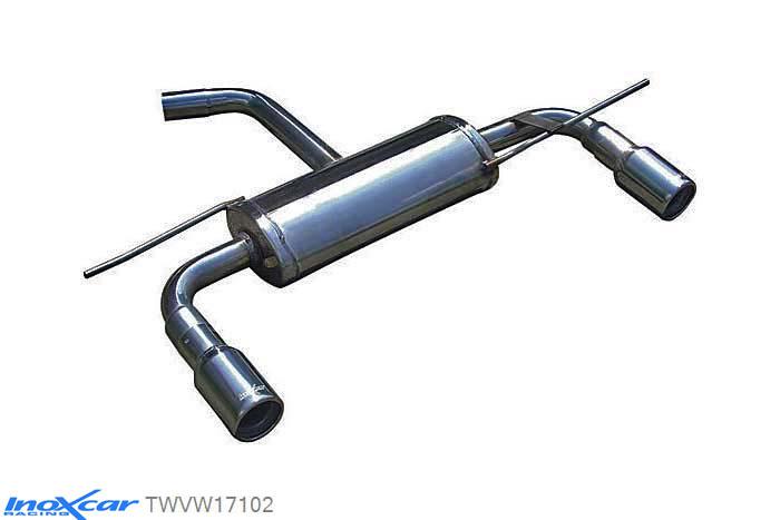 IX TWVW17102, VW Golf V 2.0 TDI (140PK) 2004- Diameter 55mm, Inoxcar Rear Rear silencerencer left / right 1X102mm Stainless steel, With E.E.C. homologation
