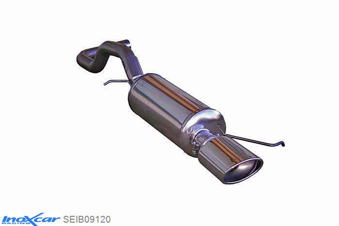 IX SEIB09120, Seat Ibiza II (6K) 1.9 TDI (110PK) 1997-2000 Diameter 50mm, Inoxcar Rear silencer 1X120X80mm Stainless steel, With E.E.C. homologation